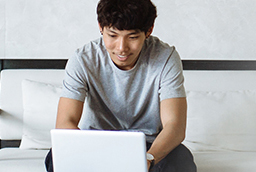 man working on laptop
